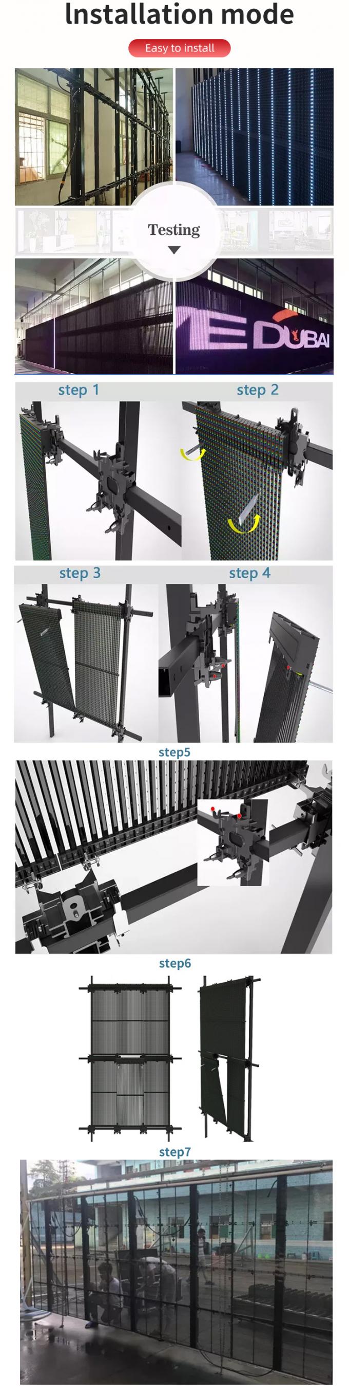 شاشة LED شفافة شاشة زجاجية شفافة شاشة LED شاشة LED شفافة شاشة فيديو حائط مرنة 4