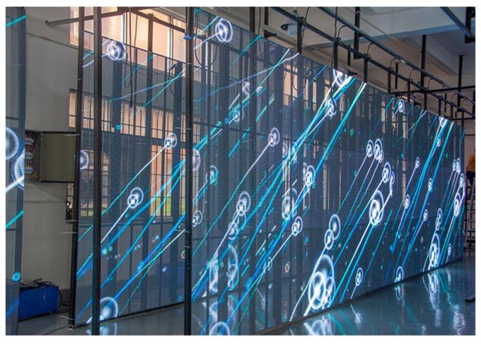 3.91-7.82mm Pixel Pitch شاشة عرض LED شفافة مع شفافية 75٪ لمسافة مشاهدة 5-100m 4