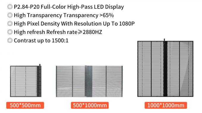 3.91-7.82mm Pixel Pitch شاشة عرض LED شفافة مع شفافية 75٪ لمسافة مشاهدة 5-100m 7
