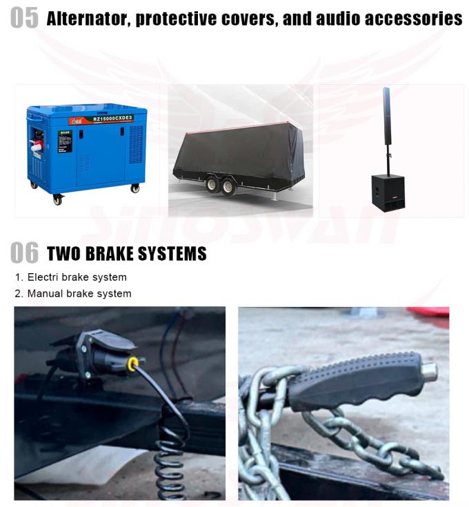 شاشة P4 LED للخارج شاشة مقطورة ألواح شمسية مقطورة إعلانية شاشة HD LED 5