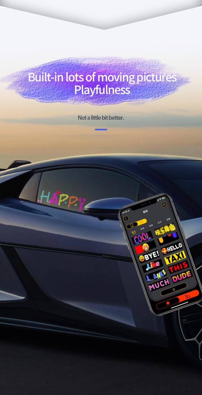 شاشة إشارة سيارة LED 16 * 64 قابلة للبرمجة USB 5V RGB نمط الرسوم المتحركة النص DIY لوحة التمرير التحكم عن بعد الإعلان شاشة LED 2