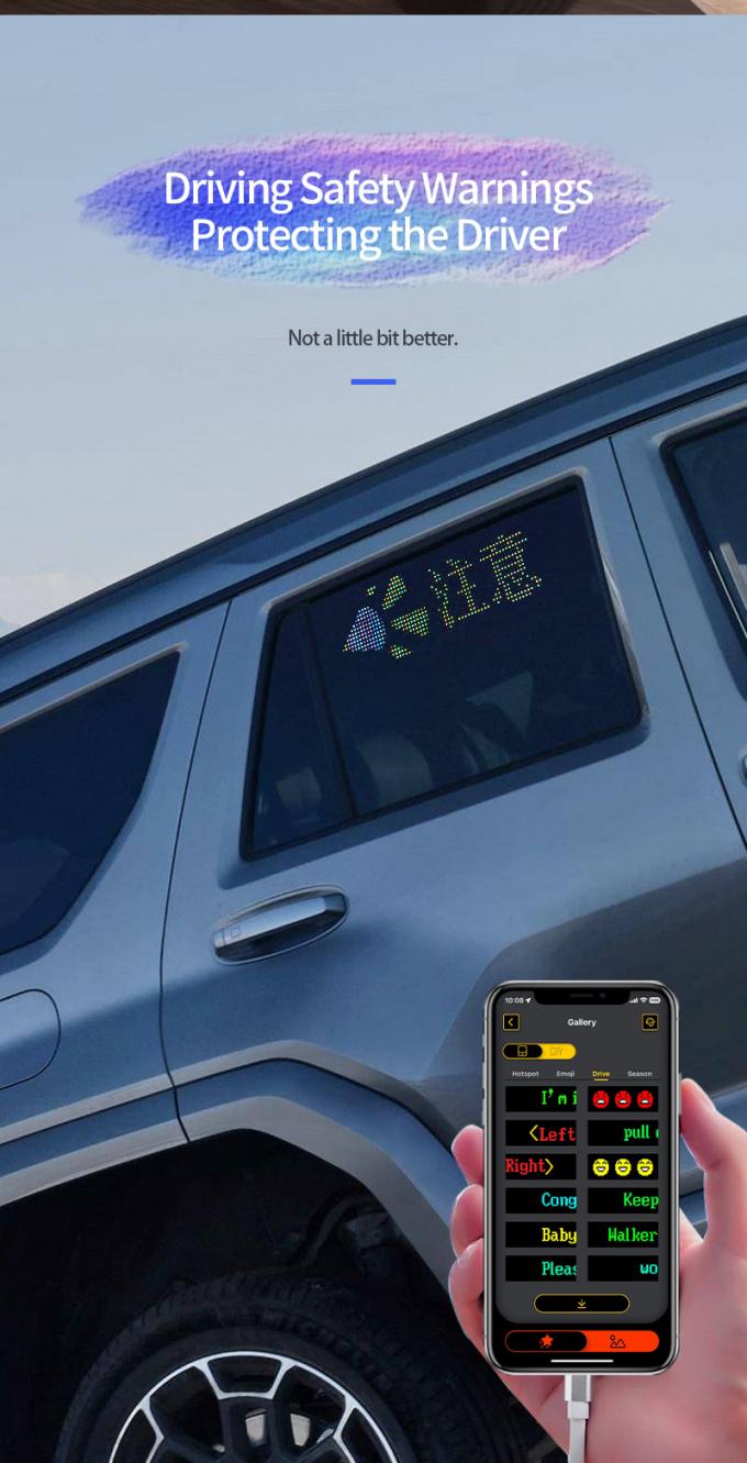 شاشة إشارة سيارة LED 16 * 64 قابلة للبرمجة USB 5V RGB نمط الرسوم المتحركة النص DIY لوحة التمرير التحكم عن بعد الإعلان شاشة LED 4