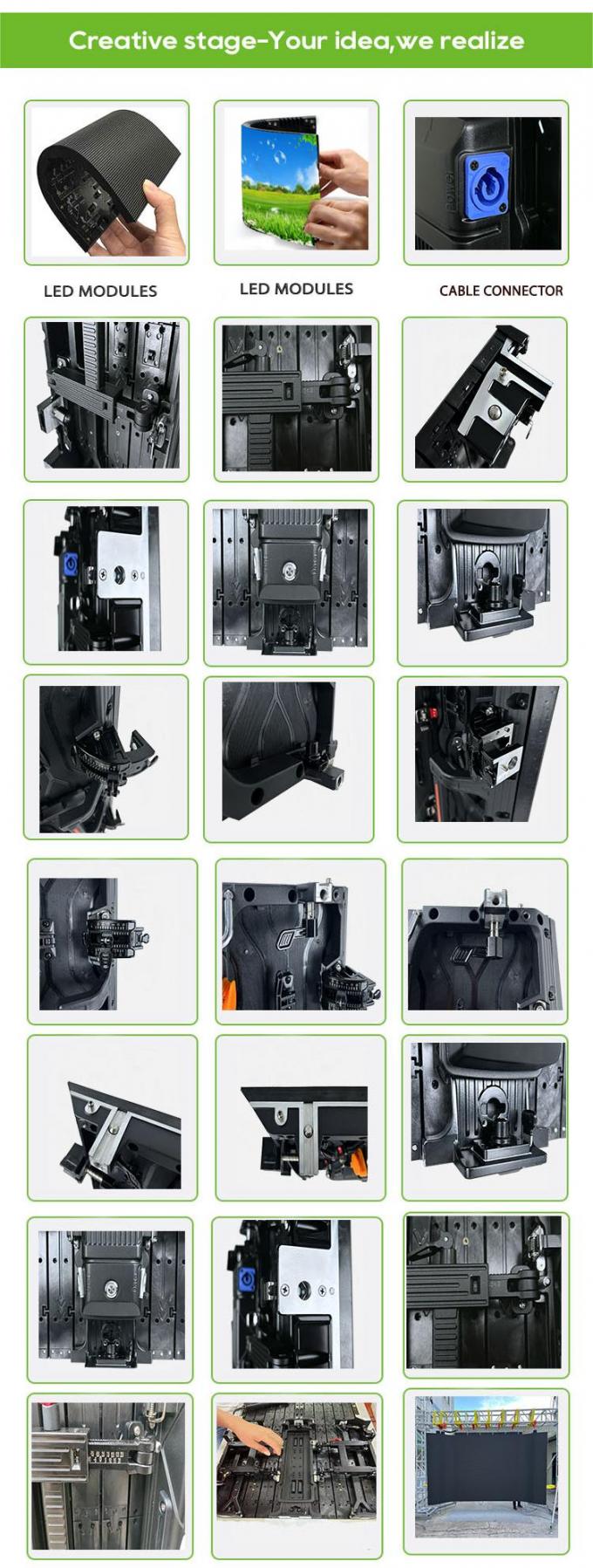 شاشة منحنية داخلية/خارجية مرنة لتأجير جدار فيديو LED شاشة LED للعرض والأنشطة المسرحية - P2.976 P3.91 P4.81 3